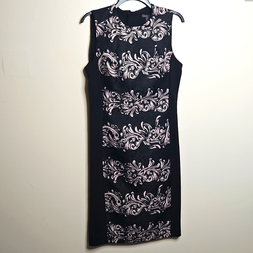 Suzy Shier Black Two Tone Panel Dress Medium EUC